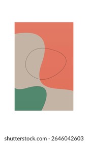 Mid-century Modern Minimalist Printable Wall Art. Colorful Mid-Century Art Print