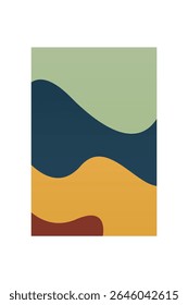Mid-century Modern Minimalist Printable Wall Art. Colorful Mid-Century Art Print