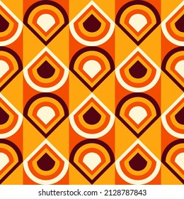Mid-century modern style seamless pattern with mosaic elements. Vector background.	