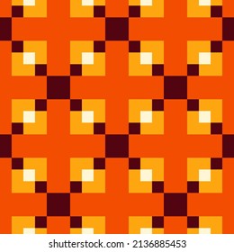 Mid-century modern style seamless pattern with squares, rhombuses. 1960s inspired vector wallpaper design. Retro vibes illustration.	