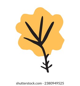 Midcentury modern whimsical floral vector graphic motif illustration. Organic summer gender neutral 70s matisse illustration in groovy botanical playful style. 