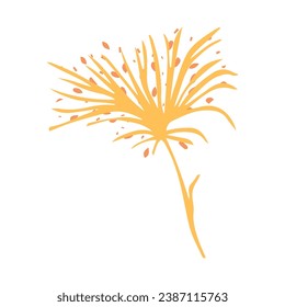 Midcentury modern whimsical floral vector graphic motif illustration. Organic summer gender neutral 70s matisse illustration in groovy botanical playful style. 