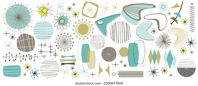 Mid-Century, Retro Clip Art, Atomic Age, Mid-Century Modern Shapes, Inspired by authentic MCM design elements