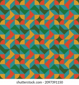 Nahtloses Musterdesign Mitte des Jahrhunderts - Struktur der geometrischen Formen nach hinten - postmoderne Vintage-Hintergrund, Vektorgrafik10
