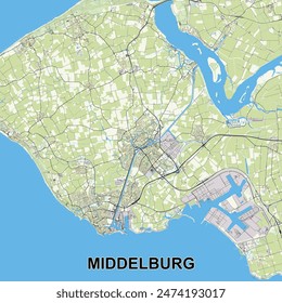 Middelburg, Netherlands Poster map art