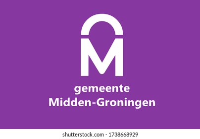 Midden-Groningen municipality ( Groningen province, Netherlands ) flag vector icon