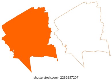Midden-Groningen municipality (Kingdom of the Netherlands, Holland, Groningen, Grunn or Grinslân province) map vector illustration, scribble sketch Midden-Grunnen map