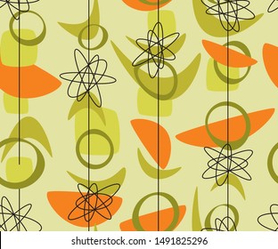 Middle age bio shapes seamless pattern for background, wrap, fabric, textile, wrap, surface, web and print design. nostalgic vintage style repeatable motif 
