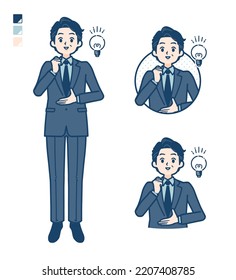 A middle age Businessman in a suit with came up with images.It's vector art so it's easy to edit.
