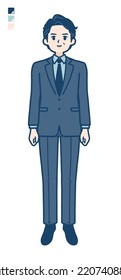 A middle age Businessman in a suit with full length image.It's vector art so it's easy to edit.