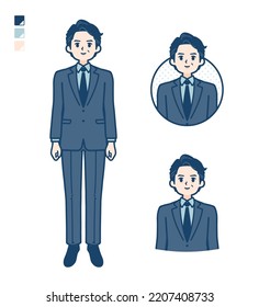 A middle age Businessman in a suit with Smiling images.It's vector art so it's easy to edit.