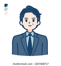 A middle age Businessman in a suit with upper body images.It's vector art so it's easy to edit.