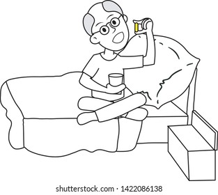 A middle age man taking medicine tablet capsule