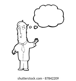 middle age man with thought bubble