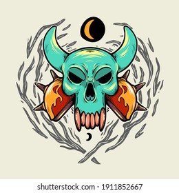 MIDDLE AGE WARRIOR SKULL