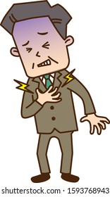 
Middle aged businessman with chest pain