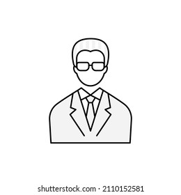 Middle Aged Male Office Worker Illustration.