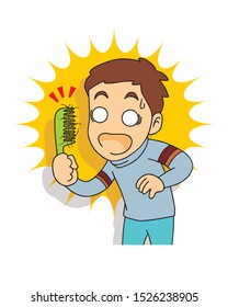 middle aged man with alopecia problem.  hair loss concept. vector illustration isolated cartoon hand drawn