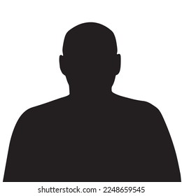 Icône de silhouette de portrait d'homme d'âge moyen isolée sur fond blanc