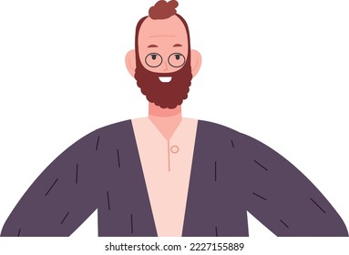 Middle aged man profile picture. Male avatar isolated on white background