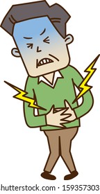 Middle aged man with stomachache