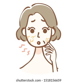 Middle aged woman with dry skin