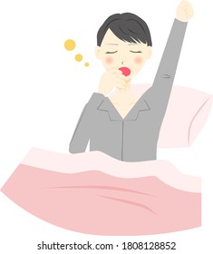 Middle aged women wake up. Vector illustration