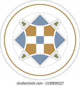 Middle ages color schema of solomon sign logo illustration