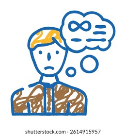 middle ages crisis man doodle icon sketch vector. middle ages crisis man sign. isolated symbol illustration