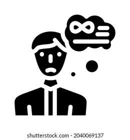 middle ages crisis man glyph icon vector. middle ages crisis man sign. isolated contour symbol black illustration