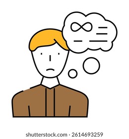 middle ages crisis man line icon vector. middle ages crisis man sign. isolated symbol illustration