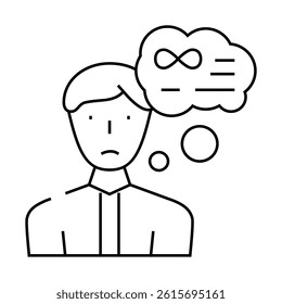 middle ages crisis man line icon vector. middle ages crisis man sign. isolated contour symbol black illustration