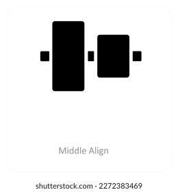 middle align and alignment icon concept