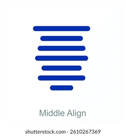 Middle Align and writing tools icon concept