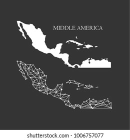 middle America map.vector illustration.