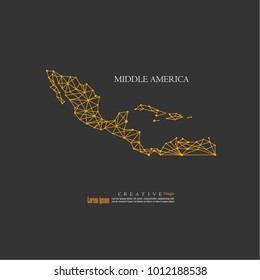 middle America map.vector illustration.