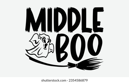 Middle Boo - Halloween t-shirt design,  Halloween Onesie SVG, typography t-shirt design, Vector EPS Editable Files, For stickers, Templet, mugs, etc.