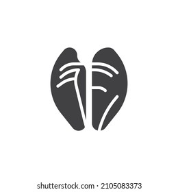 Middle chicken wings vector icon. filled flat sign for mobile concept and web design. Chicken wings glyph icon. Symbol, logo illustration. Vector graphics