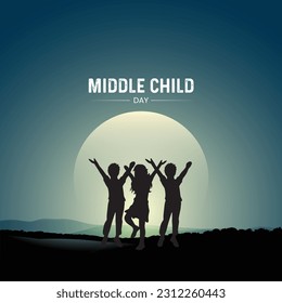 Middle Child Day. National Middle Child Day. International Middle Child Day Vector Illustration.