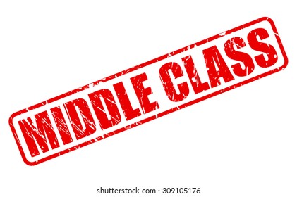 MIDDLE CLASS red stamp text on white