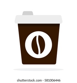 Middle coffee plastic mug with lid