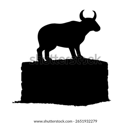 Middle east big stone Egypt past age gold jew sin white king myth rite horn farm male cattle lord temple sign icon Hand drawn nature field hill park sketch retro holy Moses law story art graphic style