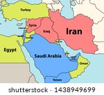 middle east blocks, pro iran, anti iran, vector illustration 