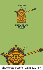middle east coffee pot vector illustration