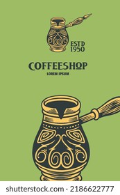 middle east coffee pot vector illustration