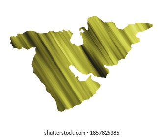 Silueta de mapa de vector colorido de Oriente Medio