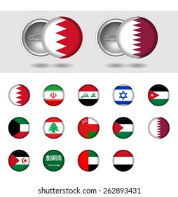 Middle East countries, World Flag collection. Pin badges. Part 5/6