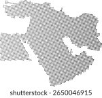 middle east dot halftone vector design with white background