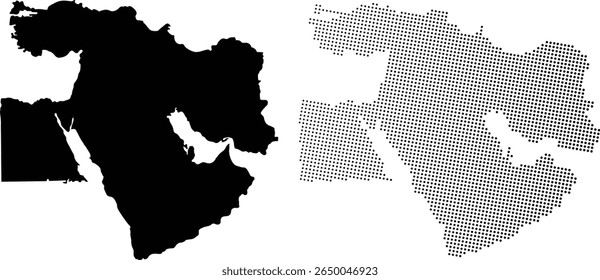 mittelöstliches Punkt-Halbton-Vektordesign mit weißem Hintergrund