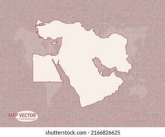 Middle East map of abstract modern vector design illustration.